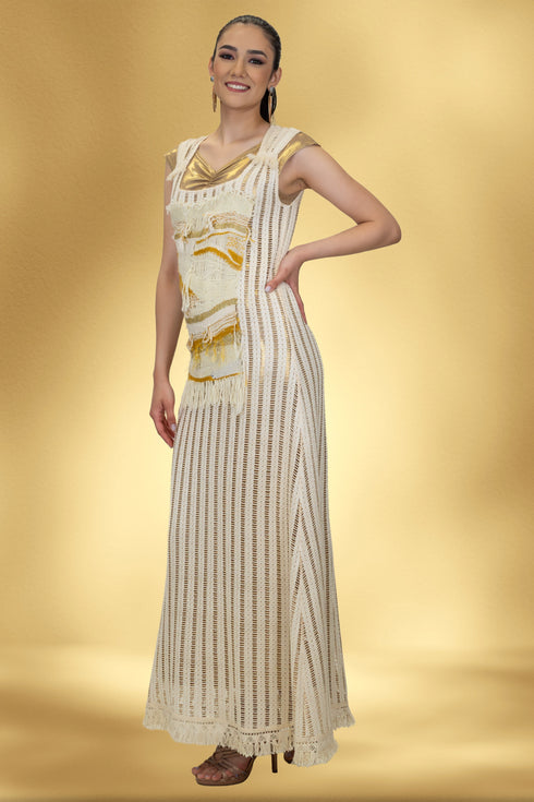 Rochie tricot cu aplicatii manuale – CTN-55